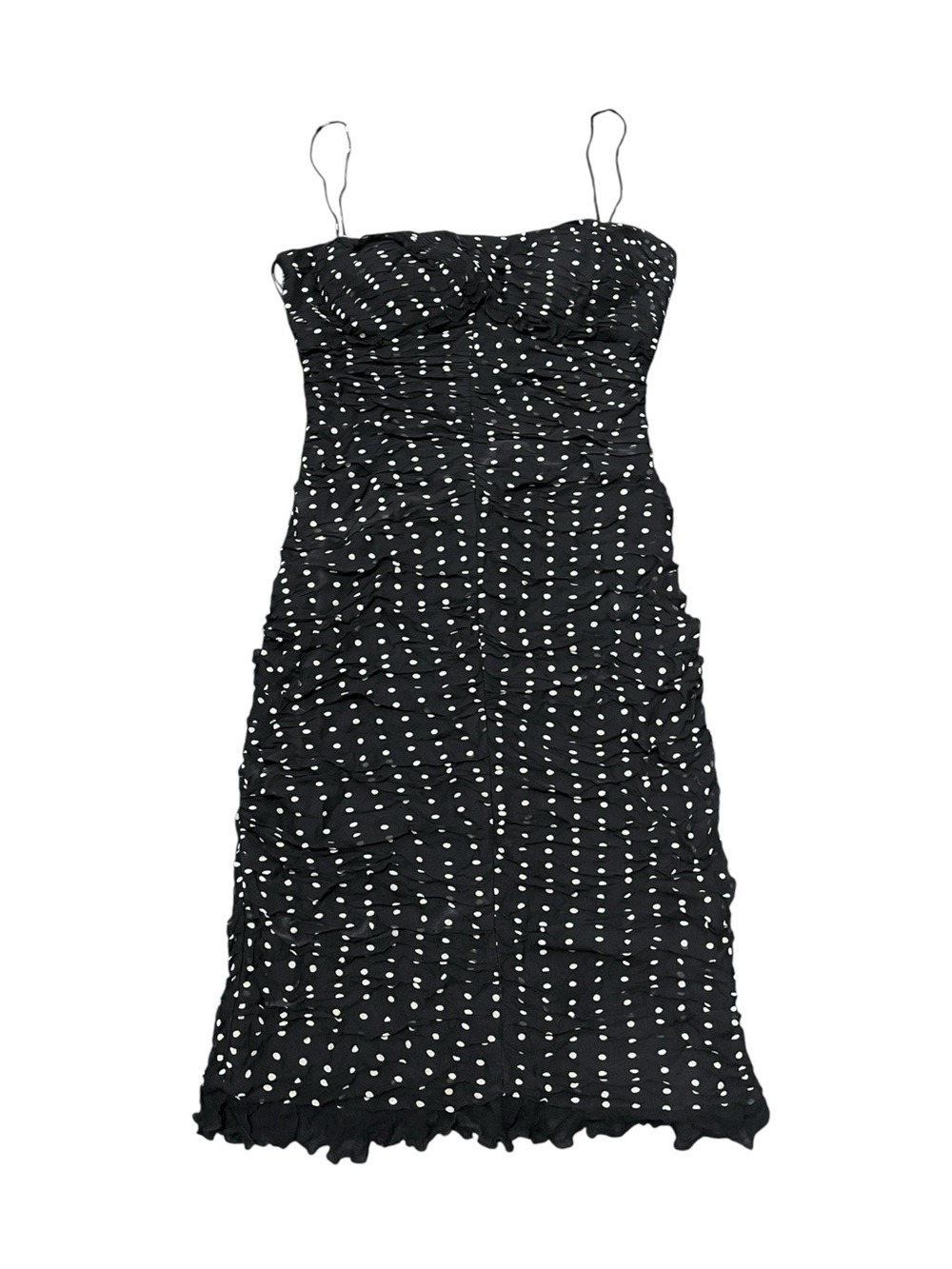 Vintage Deadstock Cache Silk Polka Dot Knee Length Dress